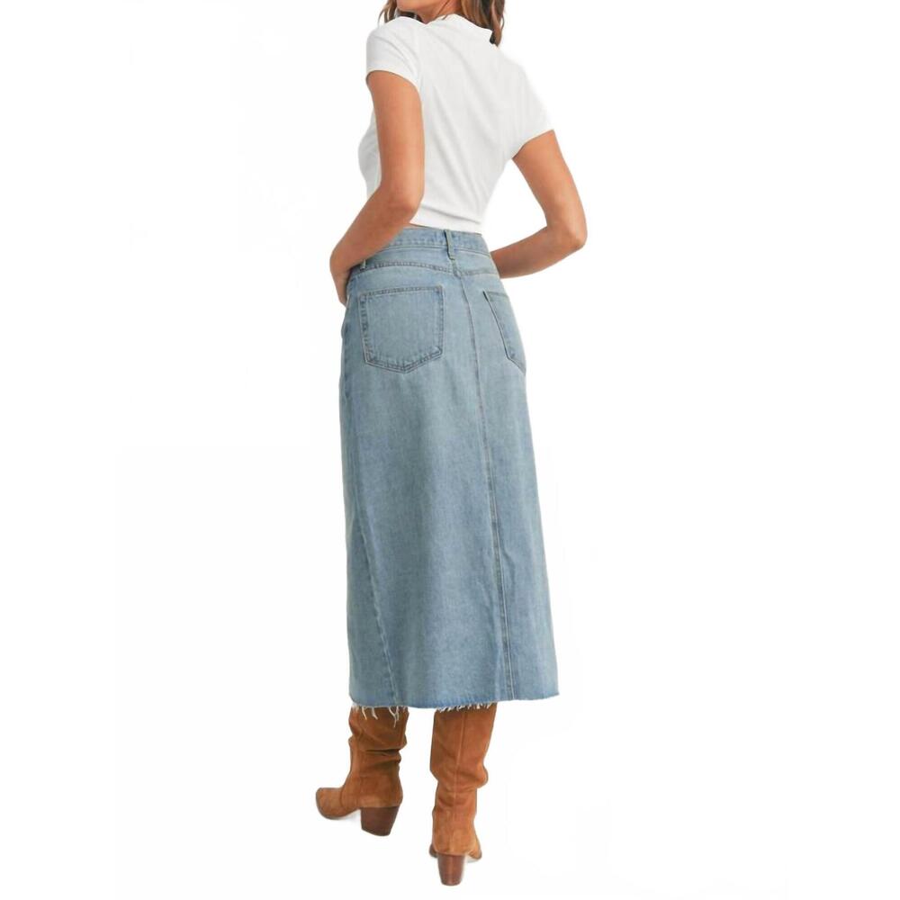 NEW JUST BLACK DENIM open slit skirt in denim - Picture 4 of 5